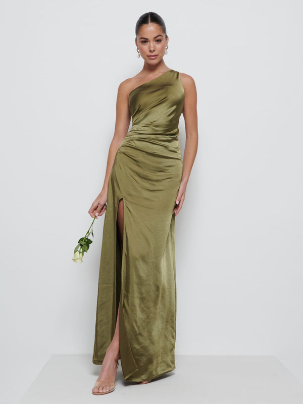pretty lavish Amelia Ruched Maxi Bridesmaid Dress