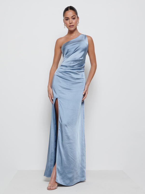 pretty lavish Amelia Ruched Maxi Bridesmaid Dress