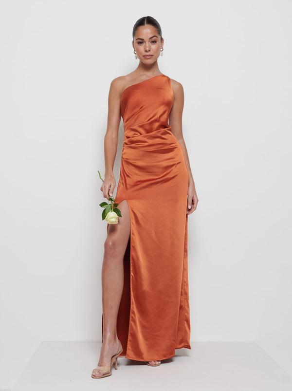 pretty lavish Amelia Ruched Maxi Bridesmaid Dress