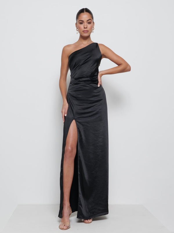 pretty lavish Amelia Ruched Maxi Bridesmaid Dress