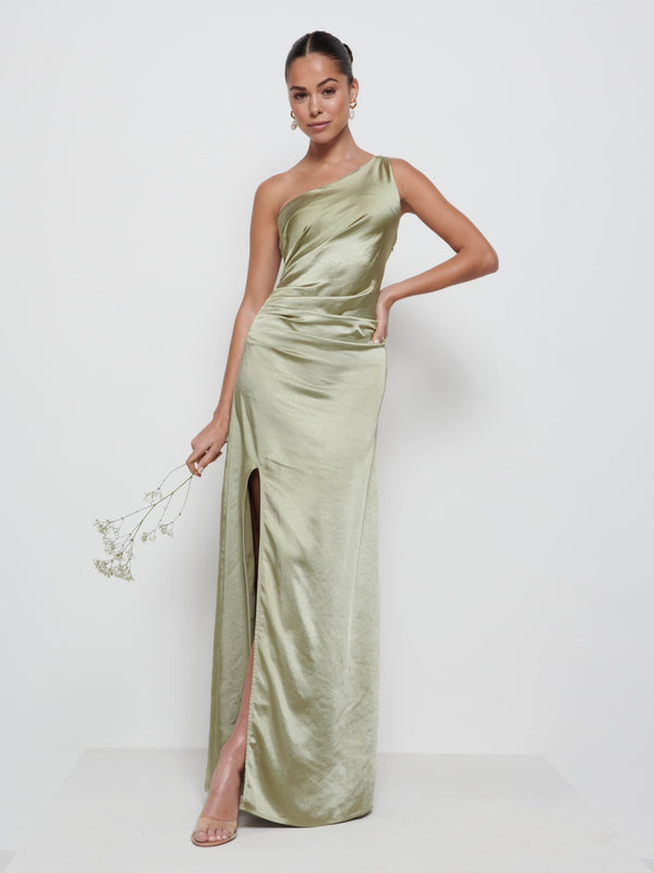 pretty lavish Amelia Ruched Maxi Bridesmaid Dress