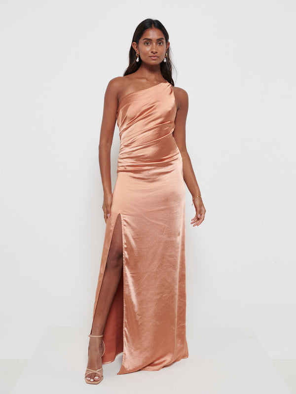 Pretty Lavish Amelia Ruched Maxi Bridesmaid Dress