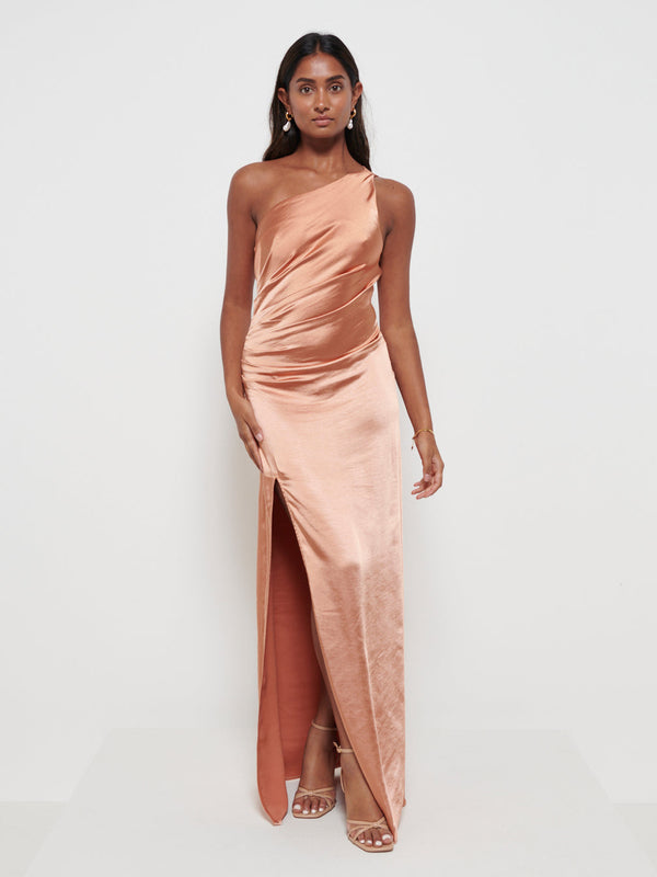 pretty lavish Amelia Ruched Maxi Bridesmaid Dress