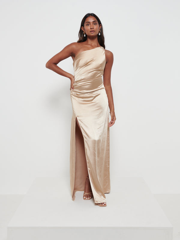 Pretty Lavish Amelia Ruched Maxi Bridesmaid Dress