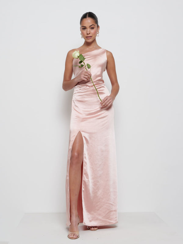 Pretty Lavish Amelia Ruched Maxi Bridesmaid Dress