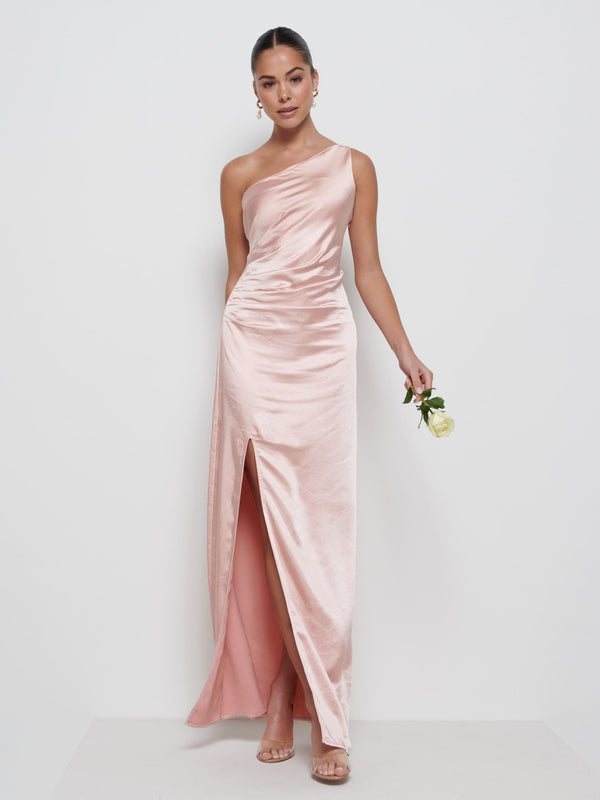 pretty lavish Amelia Ruched Maxi Bridesmaid Dress