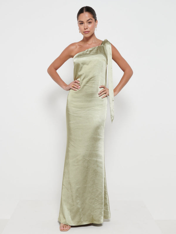 pretty lavish Amelia Tie Maxi Bridesmaids Dress
