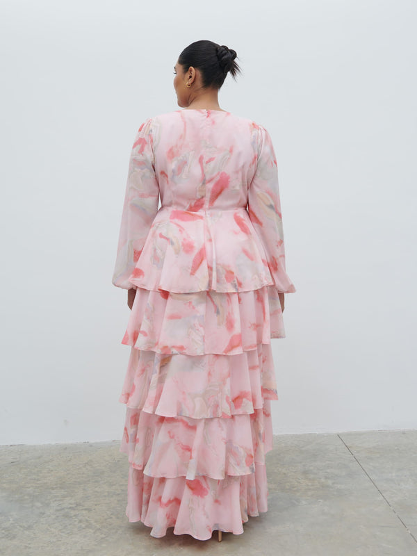 Pretty Lavish Ashton Ruffle Maxi Dress Curve