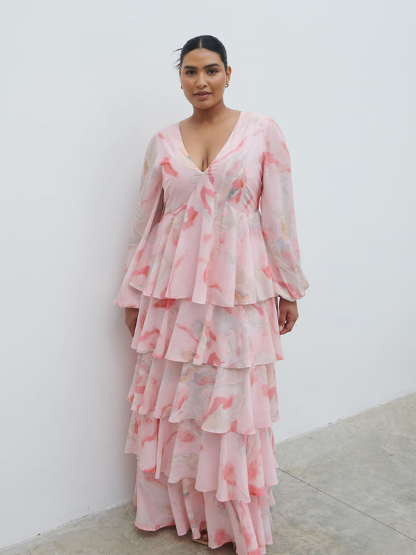 Pretty Lavish Ashton Ruffle Maxi Dress Curve