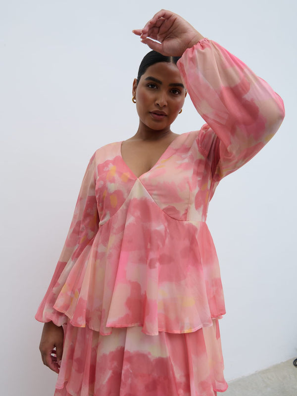 Pretty Lavish Ashton Ruffle Maxi Dress Curve