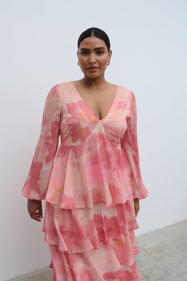 Pretty Lavish Ashton Ruffle Maxi Dress Curve