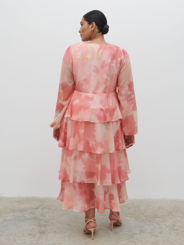 Pretty Lavish Ashton Ruffle Midi Dress Curve