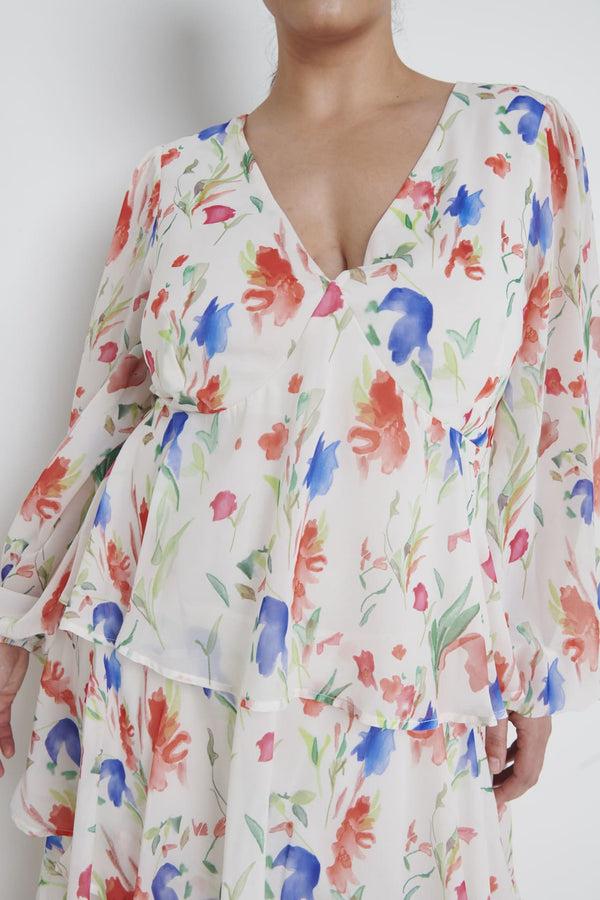 Pretty Lavish Ashton Ruffle Midi Dress Curve