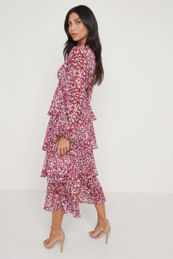 Pretty Lavish Ashton Ruffle Midi Dress