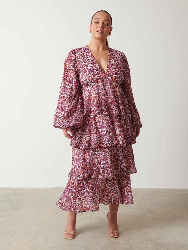 Pretty Lavish Ashton Ruffle Midi Dress