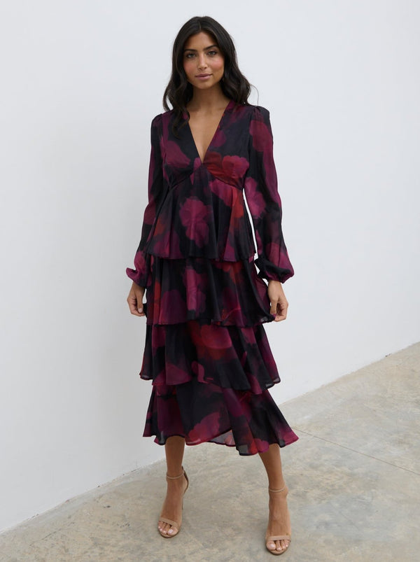 Pretty Lavish Ashton Ruffle Midi Dress