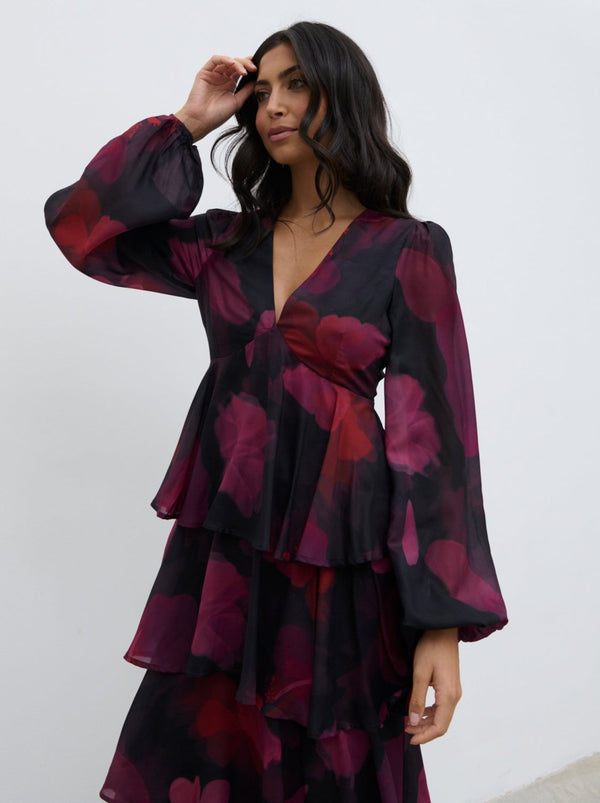 Pretty Lavish Ashton Ruffle Midi Dress