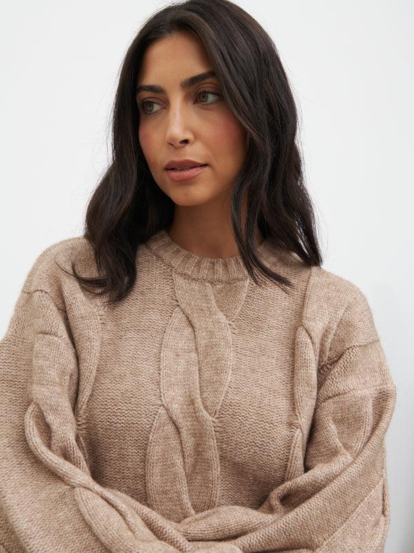 Pretty Lavish Atlantic Chunky Cable Knit Jumper