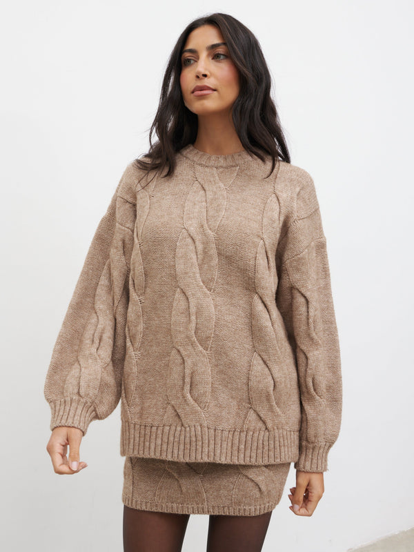 Pretty Lavish Atlantic Chunky Cable Knit Jumper
