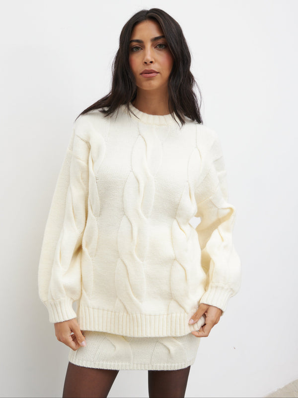 pretty lavish Atlantic Chunky Cable Knit Jumper