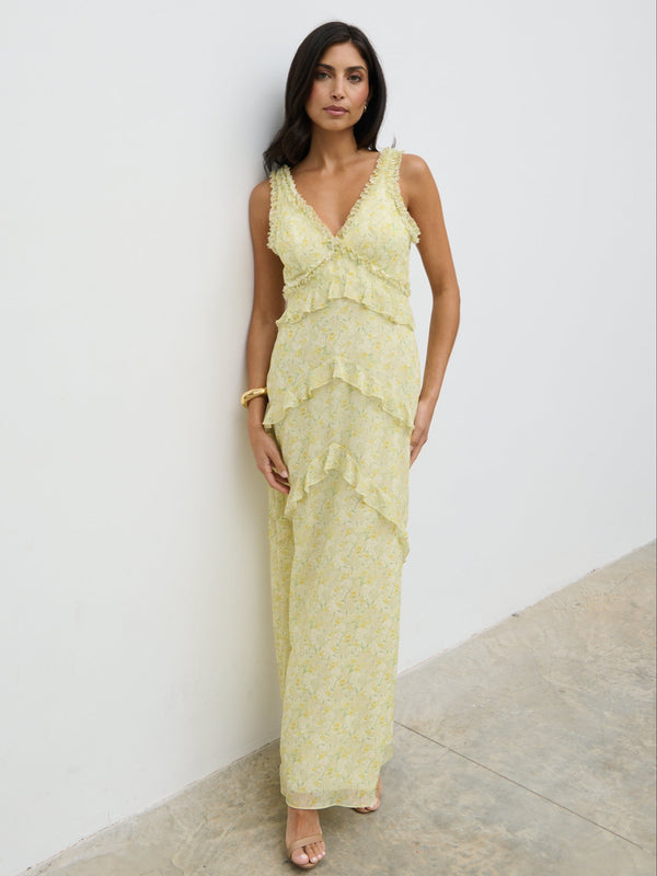 pretty lavish Aurelia Ruffle Maxi Dress