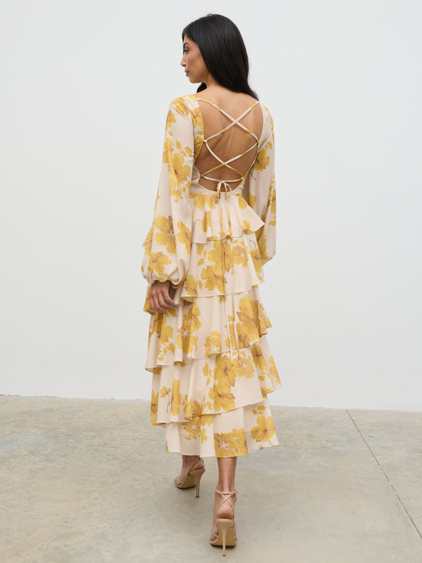 Pretty Lavish Beatris Backless Ruffle Midaxi Dress