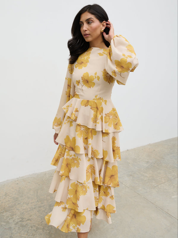 Pretty Lavish Beatris Backless Ruffle Midaxi Dress