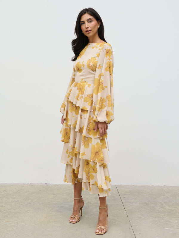 pretty lavish Beatris Backless Ruffle Midaxi Dress
