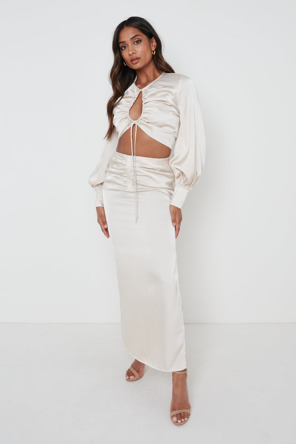 Pretty Lavish Bec Ruched Waist Midaxi Skirt