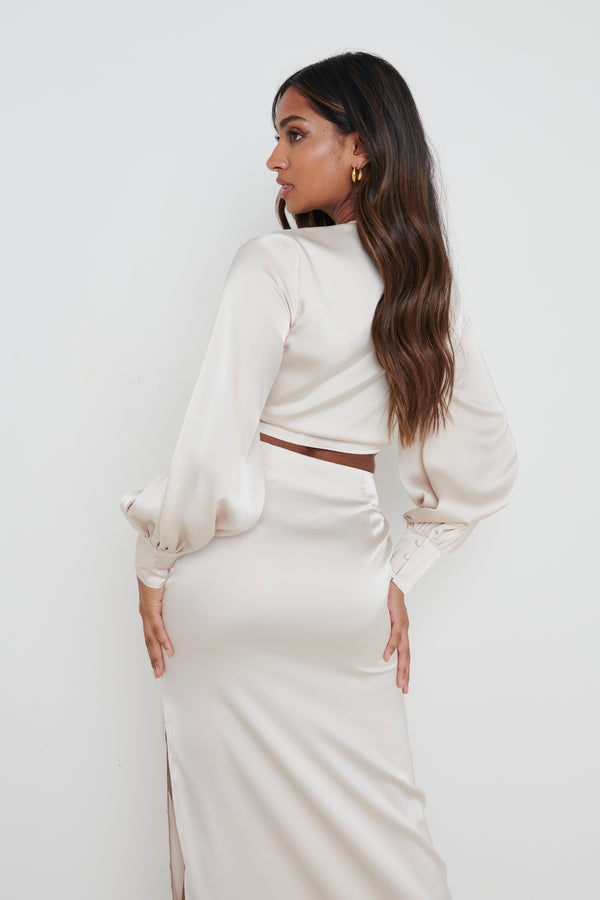 Pretty Lavish Bec Ruched Waist Midaxi Skirt