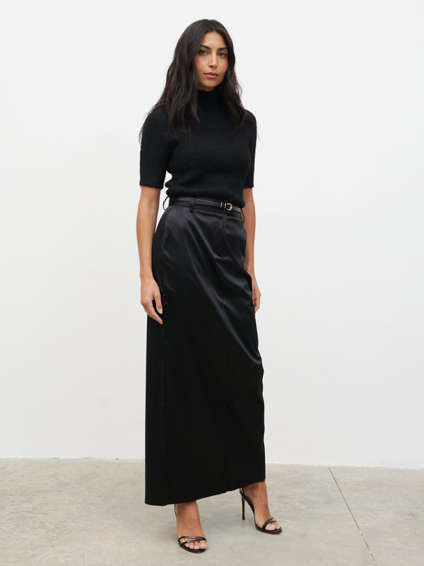 Pretty Lavish Beck Satin Tailored Maxi Skirt