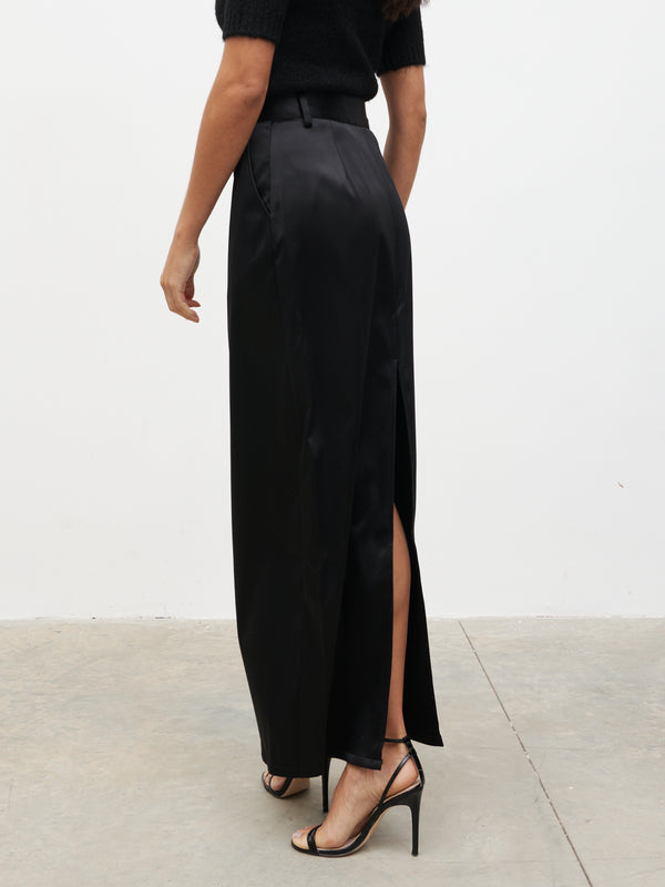 Pretty Lavish Beck Satin Tailored Maxi Skirt