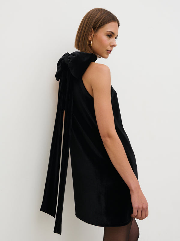 Pretty Lavish Bella Bow Velvet Mini Dress