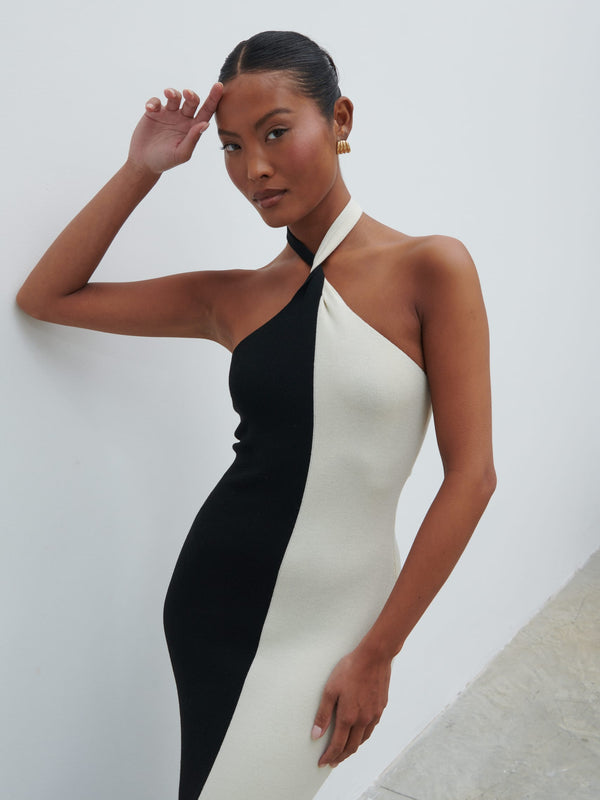 Pretty Lavish Berkley Contrast Knit Maxi Dress