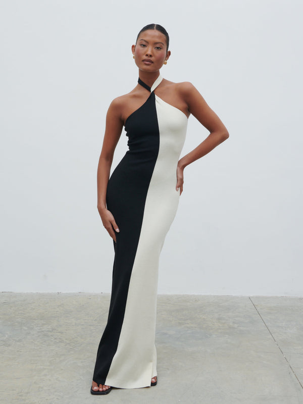 pretty lavish Berkley Contrast Knit Maxi Dress
