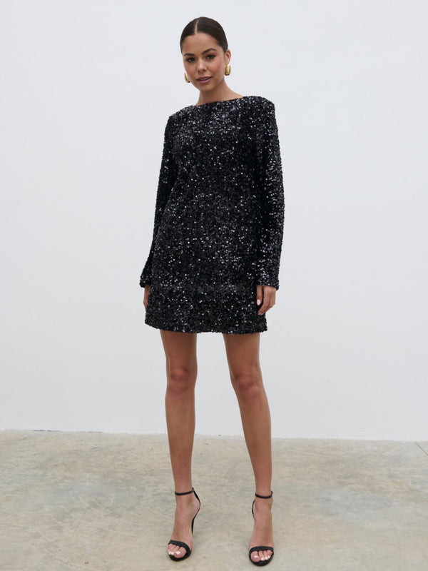 Pretty Lavish Bow Sequin Shift Dress