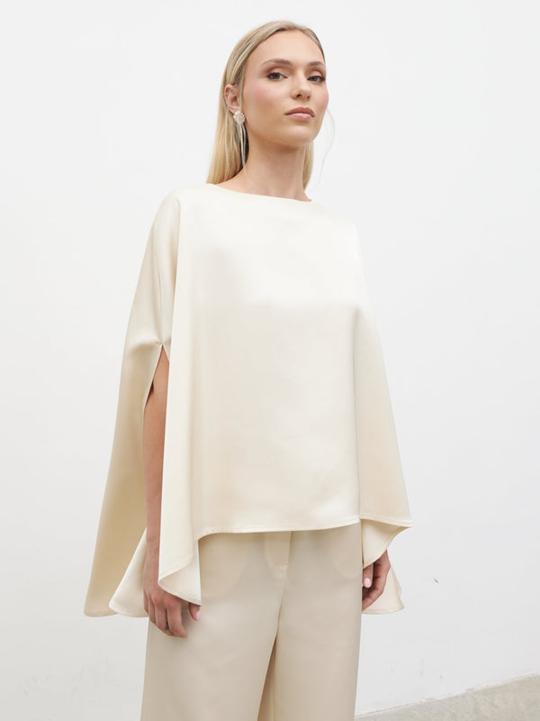 Pretty Lavish Breya Cape Floaty Satin Top