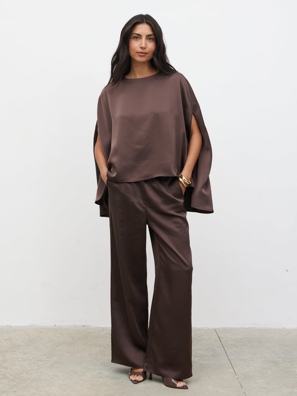 Pretty Lavish Breya Cape Floaty Satin Top