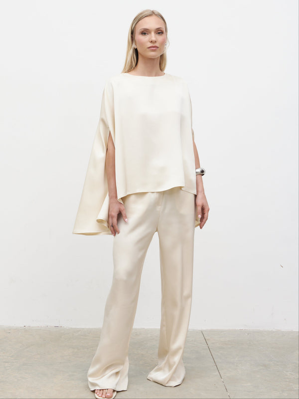 pretty lavish Breya Cape Floaty Satin Top
