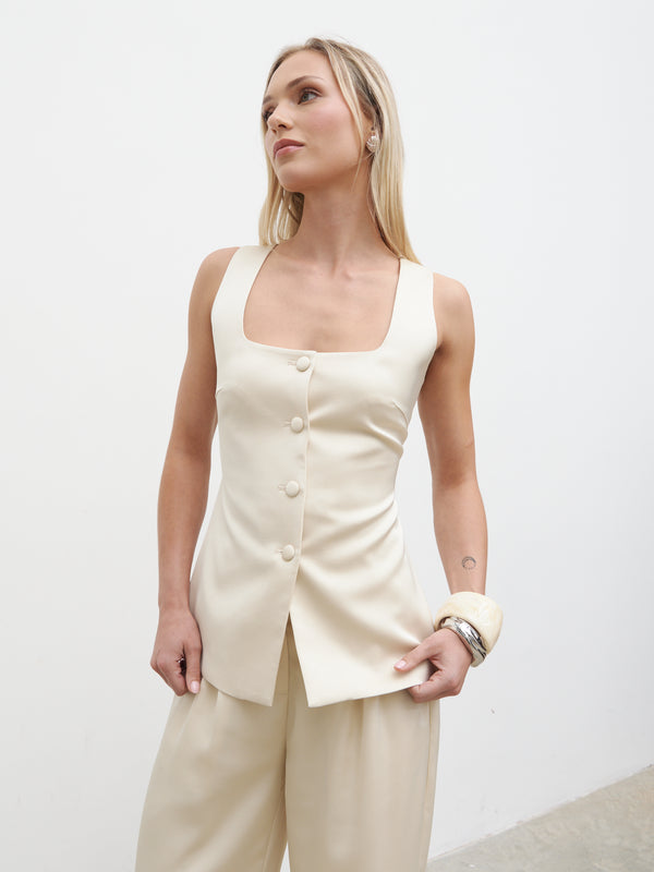 Pretty Lavish Breya Satin Waistcoat