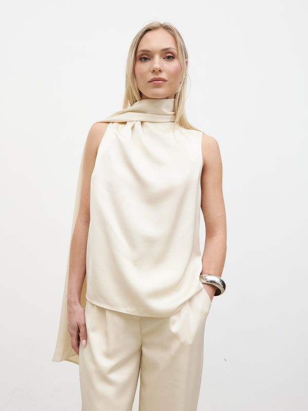 Pretty Lavish Breya Scarf Satin Top