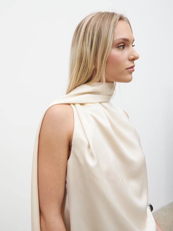 Pretty Lavish Breya Scarf Satin Top