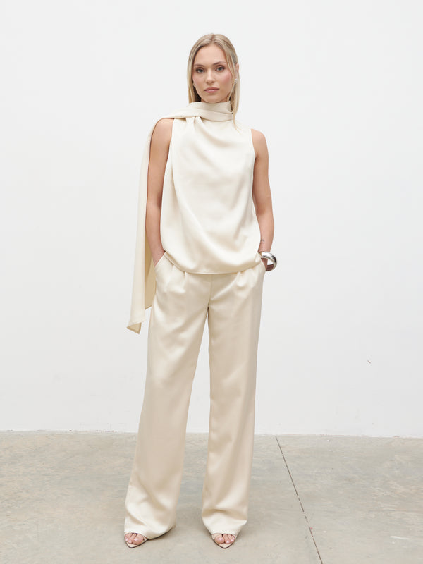 Pretty Lavish Breya Scarf Satin Top