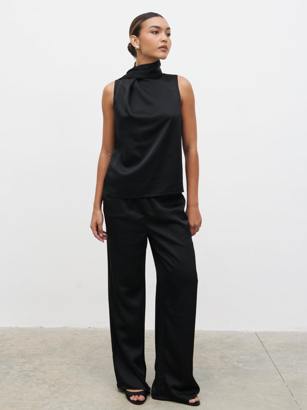 pretty lavish Breya Scarf Satin Top