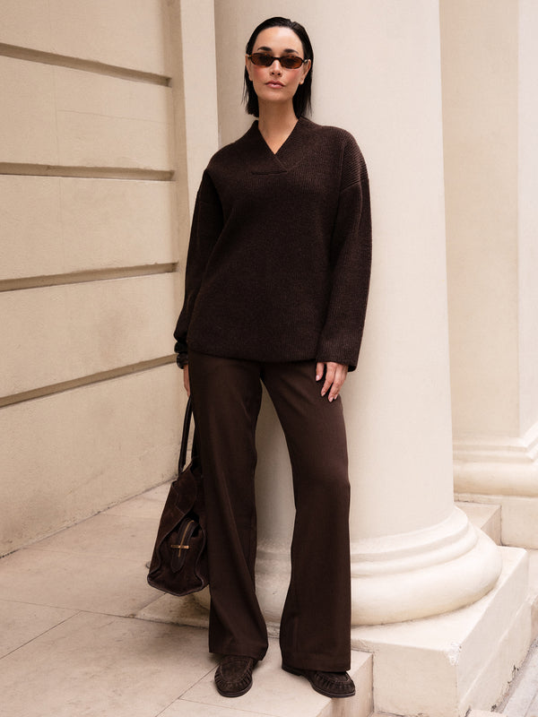 Pretty Lavish Briana Chunky V-Neck Knit Jumper