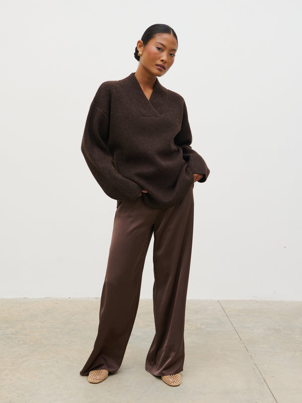 Pretty Lavish Briana Chunky V-Neck Knit Jumper