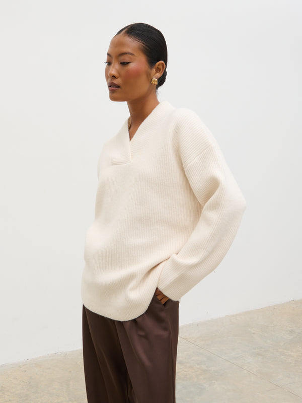 Pretty Lavish Briana Chunky V-Neck Knit Jumper