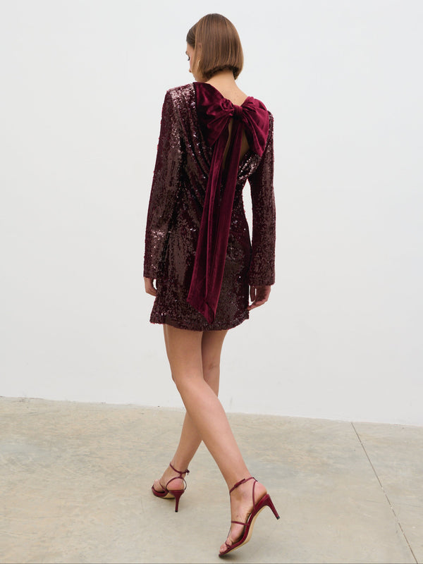 Pretty Lavish Brioni Sequin Bow Mini Dress