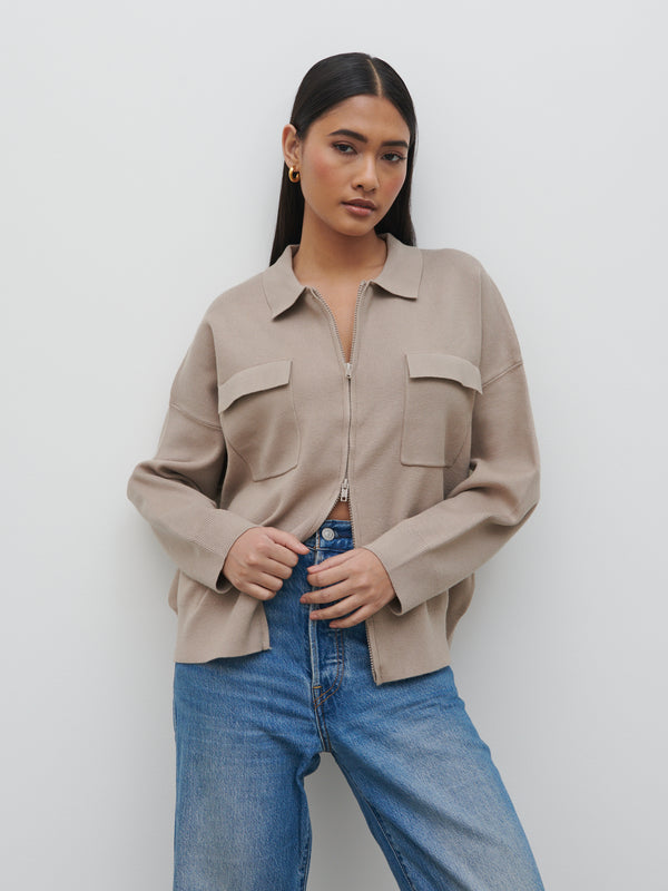 Pretty Lavish Cameron Zip Up Cardigan