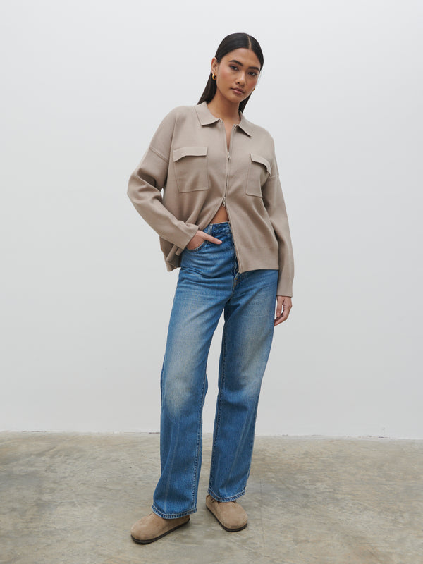 pretty lavish Cameron Zip Up Cardigan